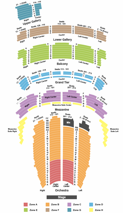 Orpheum Theater New Orleans Seating Chart