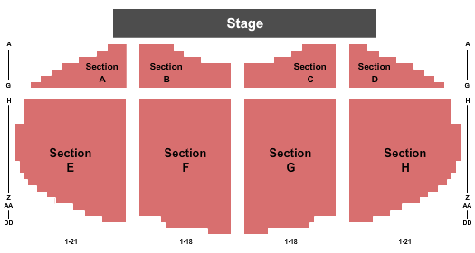 Seatmap for skyline event center at osage casino