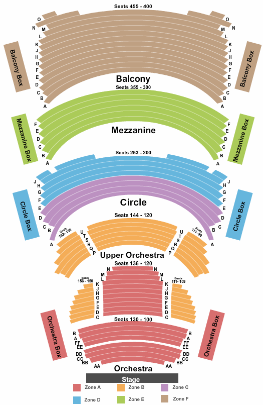 Seatmap for overture hall at overture center for the arts
