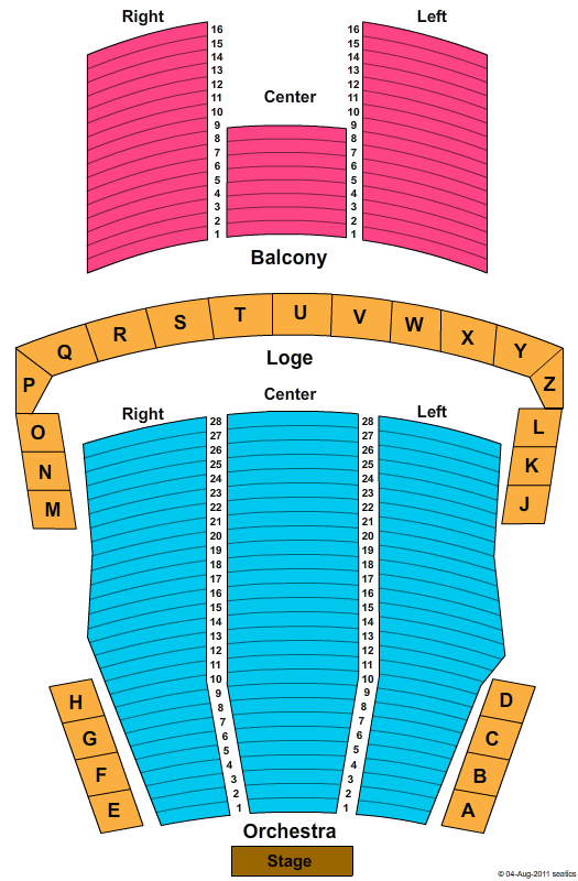 Seating chart pantages playhouse theatre winnipeg