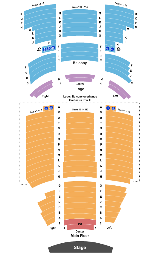 Seatmap for pantages theatre - mn