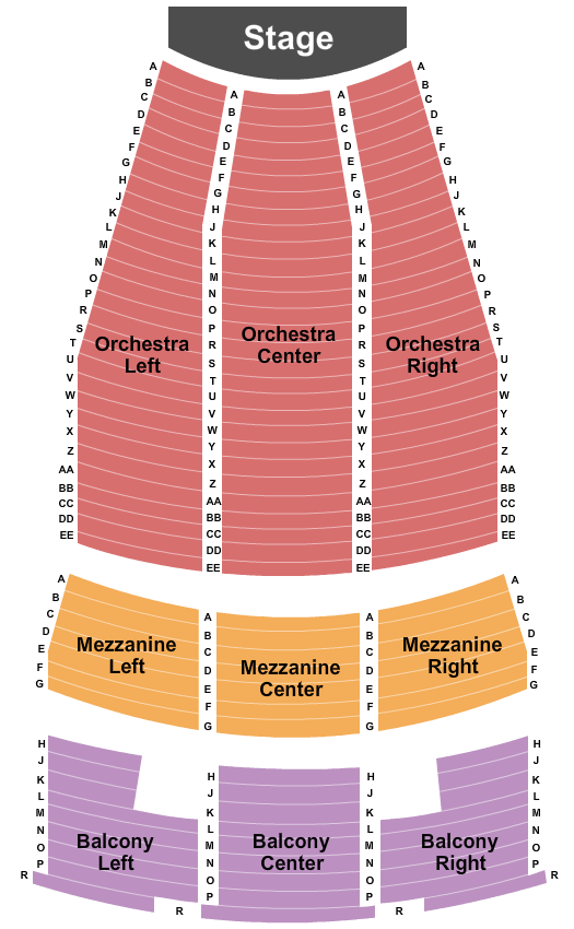 Seatmap for paramount theatre - anderson