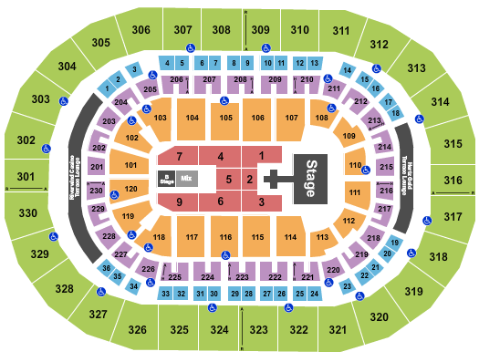 The Struts Paycom Center seating chart