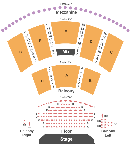 Seatmap for peppermill concert hall