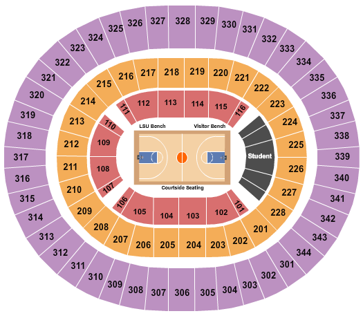 Seatmap for pete maravich assembly center