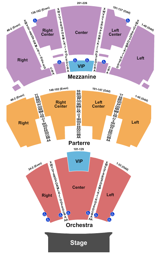 Seatmap for premier theater at foxwoods