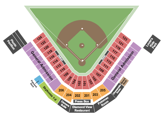 Seatmap for prince georges stadium