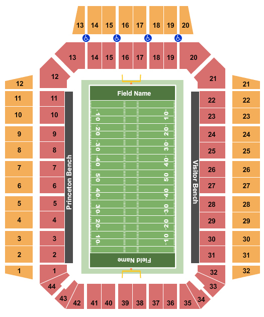 Seatmap for princeton stadium