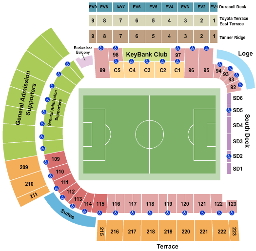 Seatmap for providence park