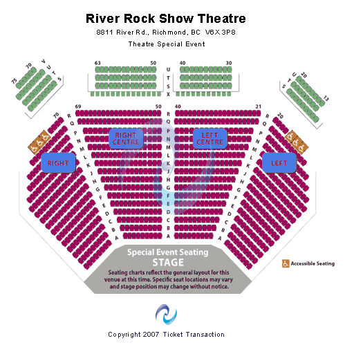 River Rock Casino Seating Chart