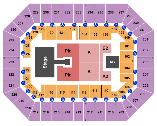 Raising Cane's River Center Arena seating-chart