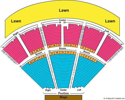 Blue Hills Pavilion Seating Chart With Seat Numbers