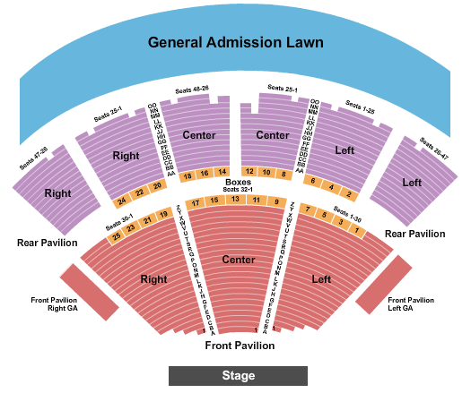 Seatmap for ravinia pavilion