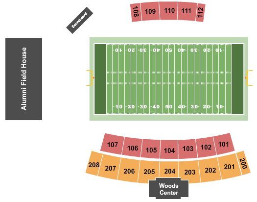 Seatmap for rhodes stadium