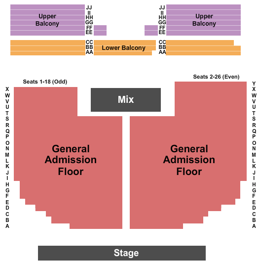 Seatmap for rialto theatre - tucson