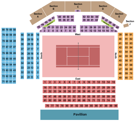 Seatmap for river oaks country club stadium