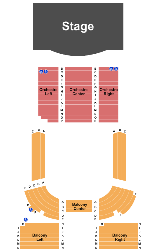 Seatmap for rochester opera house