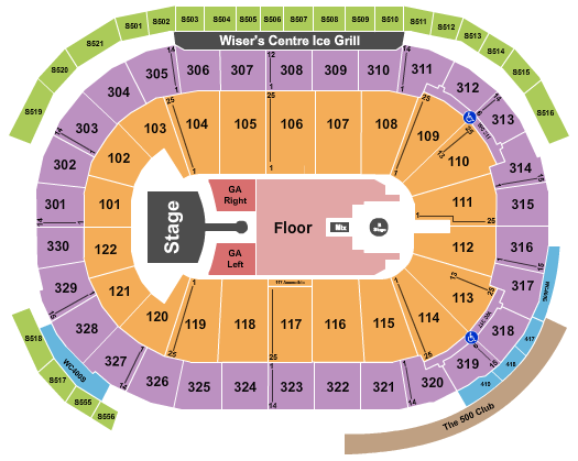Greta Van Fleet Rogers Arena seating chart