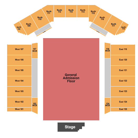 Seating Chart for Cage The Elephant, Oasis