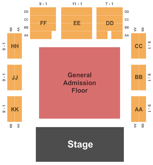 Seatmap for roseland theater