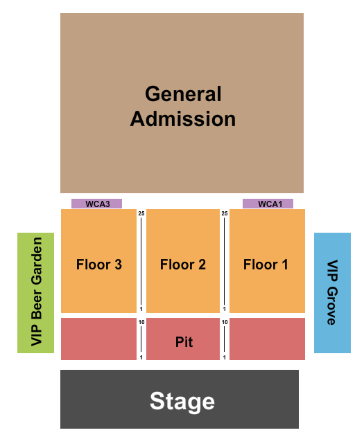 Seatmap for round rock amphitheater