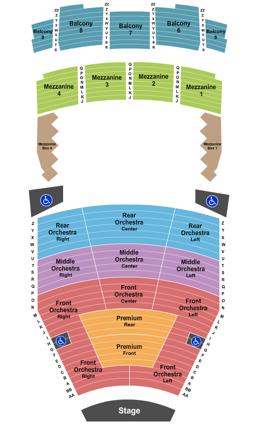 Seatmap for rudder auditorium