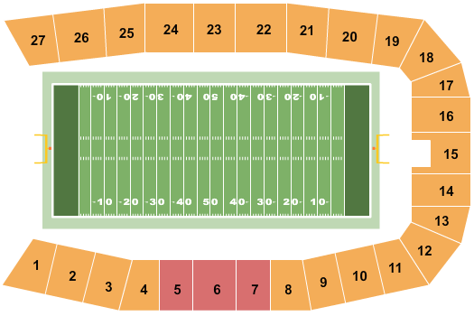 Seatmap for saluki stadium
