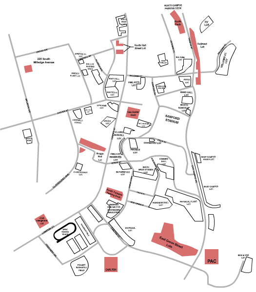 Seatmap for sanford stadium parking lots