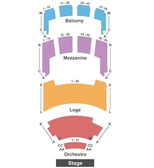 Seatmap for sangamon auditorium