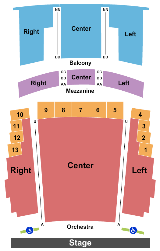 Seatmap for sarasota opera house