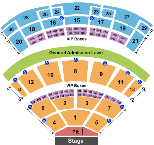 Saratoga Performing Arts Center seating-chart