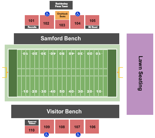 Seatmap for seibert stadium