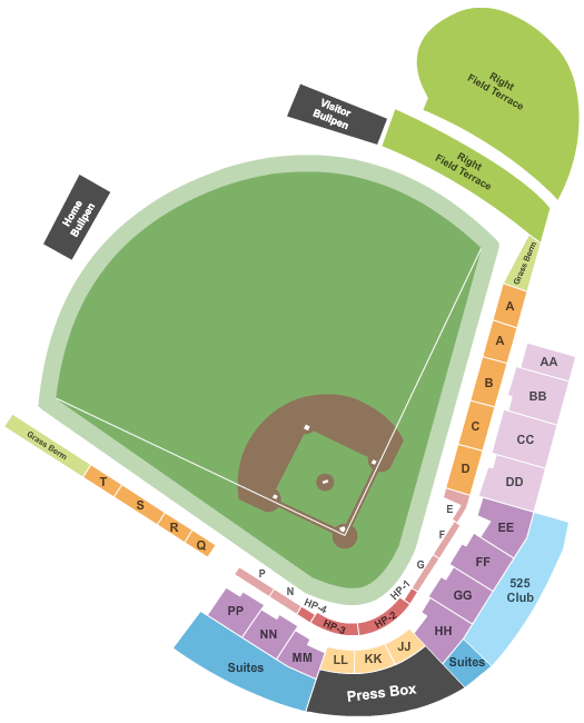 Seatmap for sewell thomas stadium