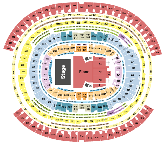 Zach Bryan SoFi Stadium seating chart