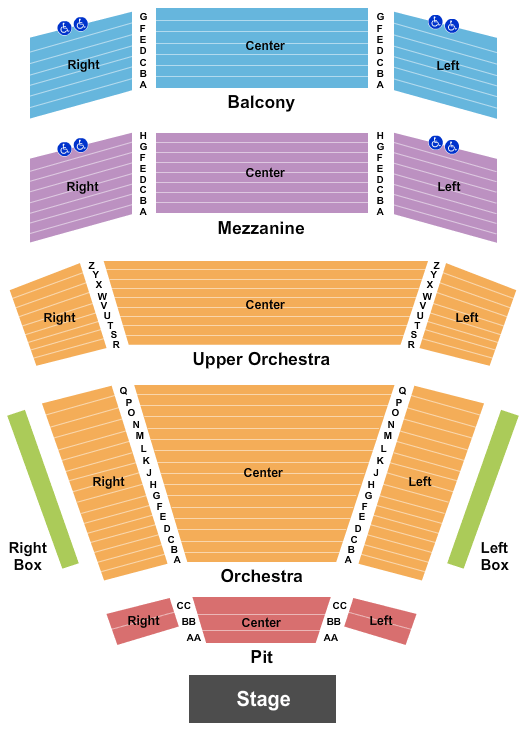 Seatmap for southern kentucky performing arts center