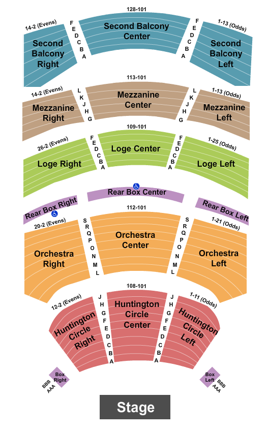 Seatmap for southern theatre