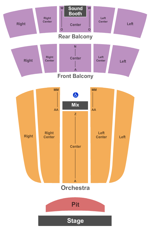 Seatmap for spartanburg memorial auditorium