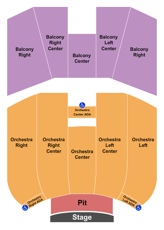 Seatmap for the theater at spartanburg memorial auditorium