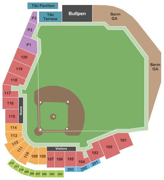 Seatmap for baycare ballpark