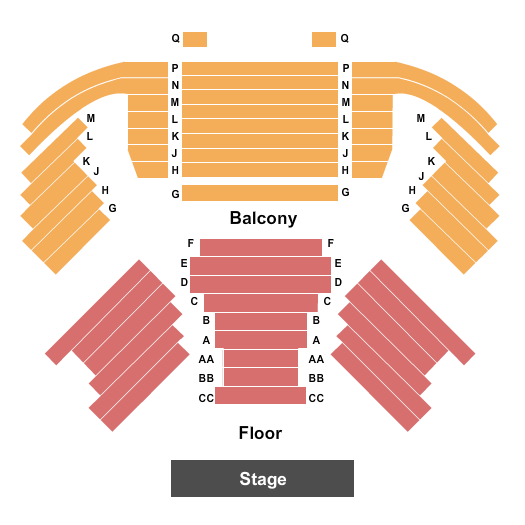 Seatmap for spencer theatre at kansas city repertory theatre