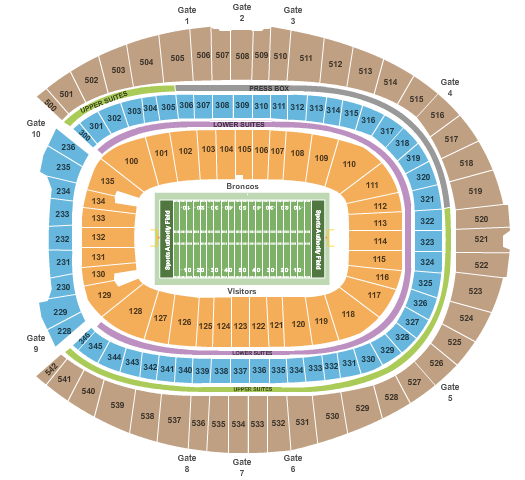 Denver Broncos vs. Kansas City Chiefs Tickets 2015-11-15  Denver, CO, Sports Authority Field At Mile High