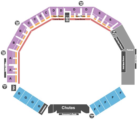 Seatmap for st paul rodeo arena