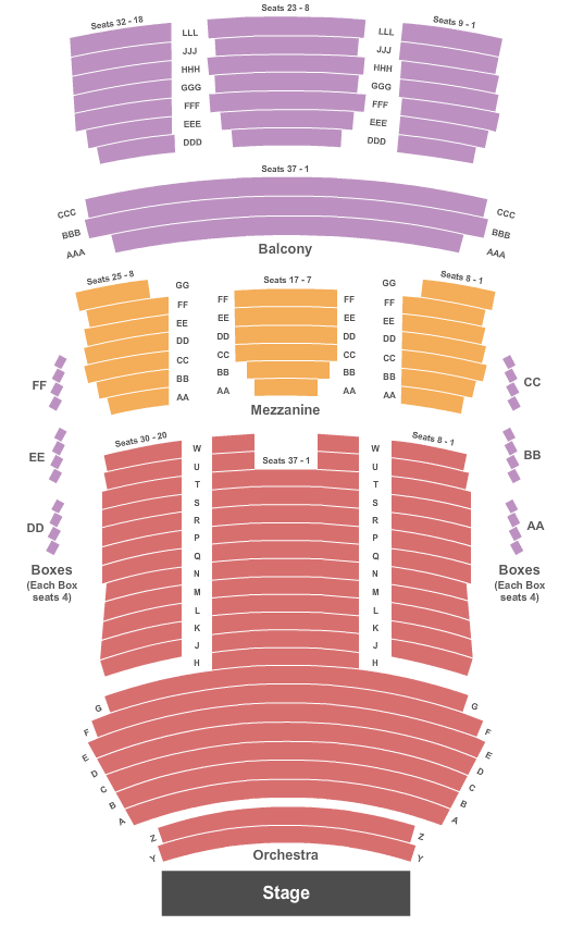 Seatmap for stafford centre