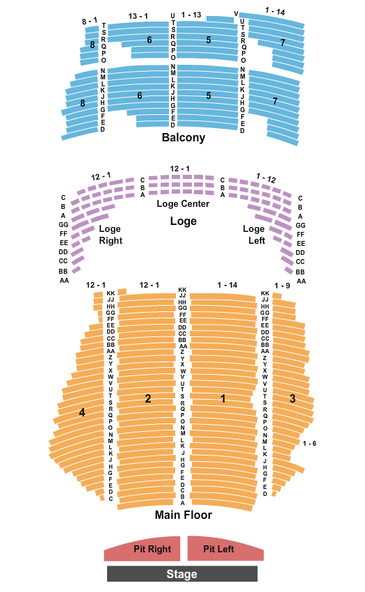 Seatmap for state theatre - mn