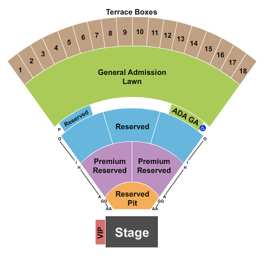 Seatmap for sweetland amphitheatre at boyd park