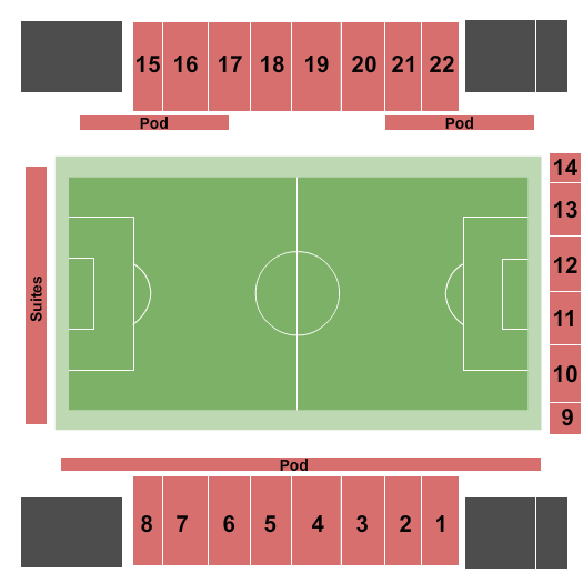 Seatmap for taft stadium