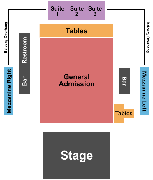 Seatmap for tannahill's tavern and music hall