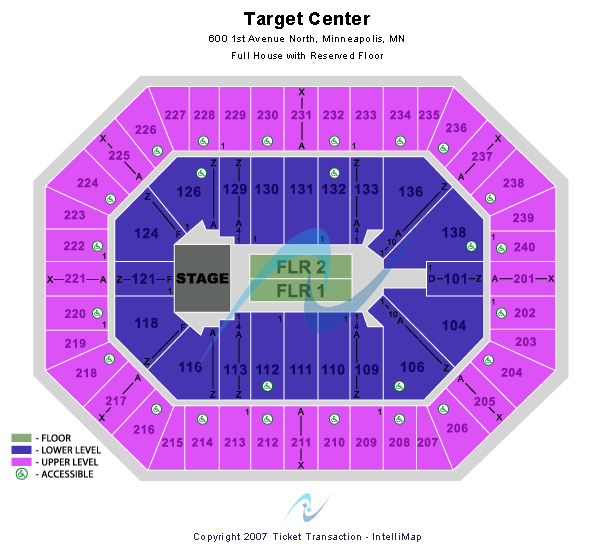 target field seating map. Target Center seating map