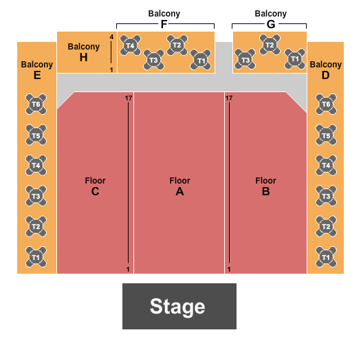 Seatmap for the admiral theater - omaha