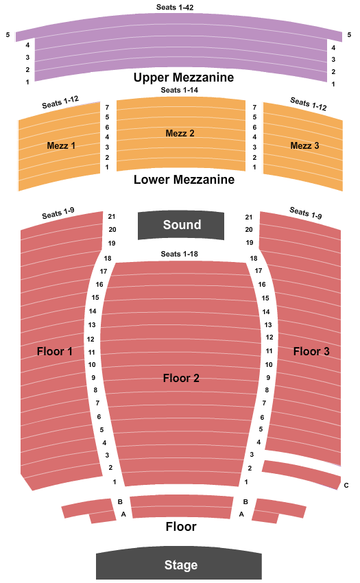 Seatmap for the avalon theatre - co